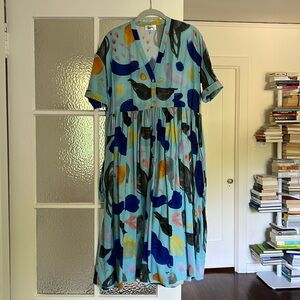 Heinui Nell Dress in blue confetti, size S